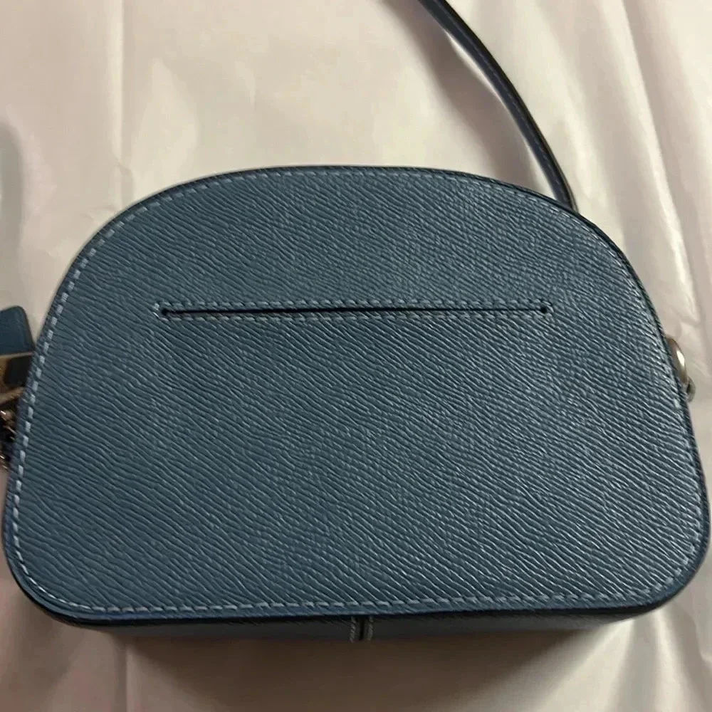 NWT Coach crossbody with blue leather and silver hardware